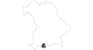Karte der Reiseziele in der Zugspitz-Region