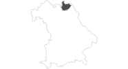 Karte der Reiseziele im Frankenwald