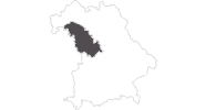Karte der Reiseziele Würzburg und Romantisches Franken - Fränkisches Seenland