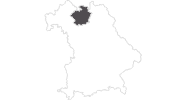 map of all travel guide in the Upper Main valley - Coburg and Surroundings - Hassberge