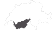 Karte der Reiseziele im Wallis