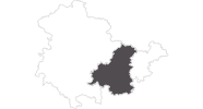 Karte der Reiseziele in Saale und Thüringer Schiefergebirge