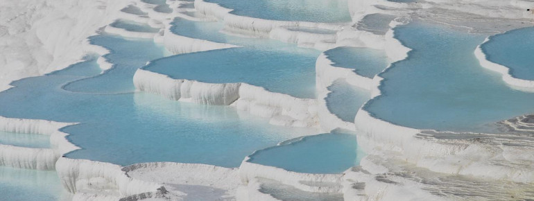 Pamukkale's white sinter terraces