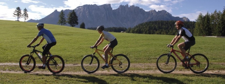 Das Mountainbike-Gebiet um Rosengarten-Latemar