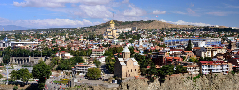 View of Georgia&#39;s capital Tiflis