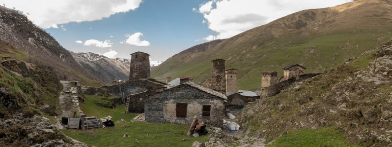 Das Dorf Ushguli in Svanetien