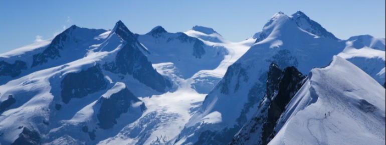 Blick zum Monte Rosa mit der Dufourspitze