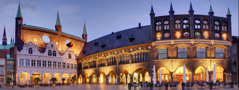 Architectural highlight - Rathausmarkt in Lübeck.